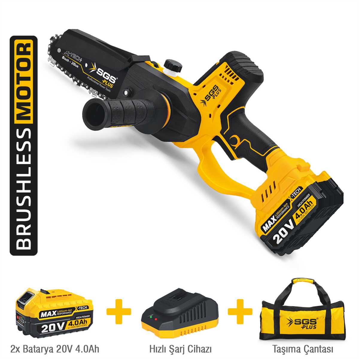 SGS5310 AĞAÇ BUDAMA TESTERESİ 200 MM 20 VOLT 2X4.0 AH